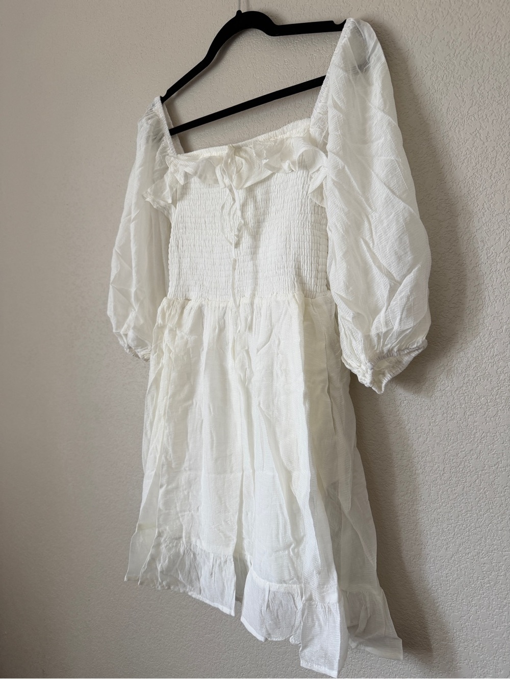 Peach Love California White Smocked Square-Neck or Off The Shoulder Dress - Picture 2 of 9